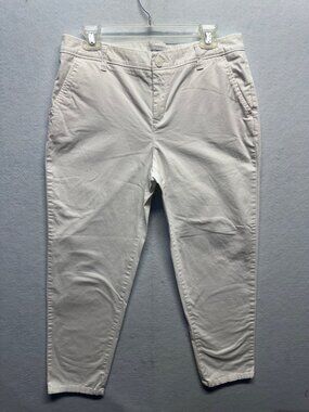 Liz Claiborne Womens Classic White Tapered Pants Size 8 98% Cotton 2% Spandex